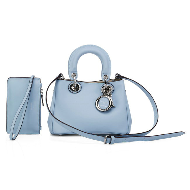 mini Christian Dior diorissimo nappa leather bag 0902 light blue